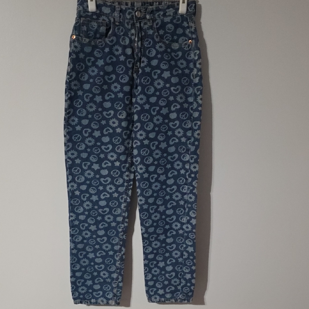 Daisy Street Light Peace And Love Jeans - Size S